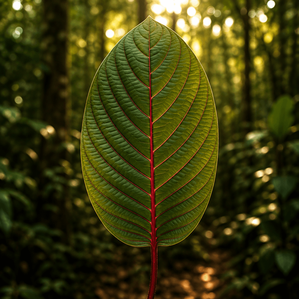 Mature red vein leaf on the tree